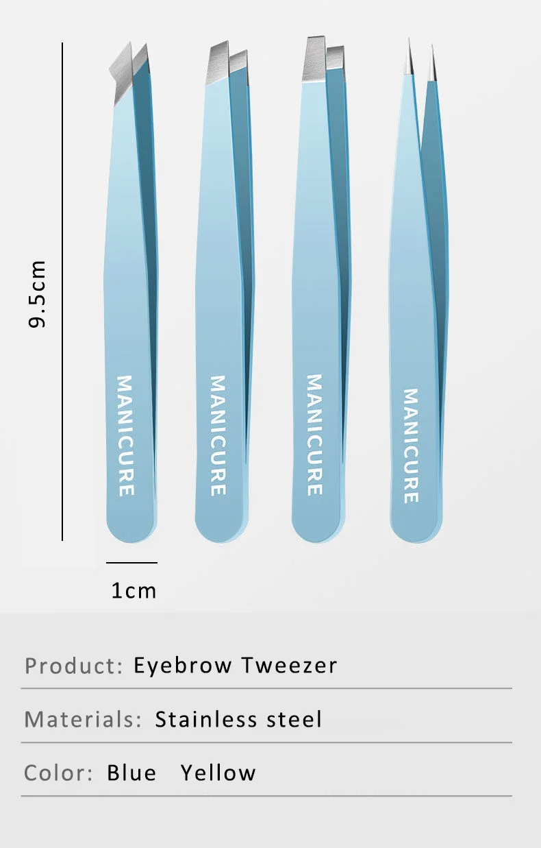 Augenbrauenpinzette Bunte Haarschönheit Feine Haare Puller Edelstahl Schräge Augenbrauenklammern Entfernung Make-up-Tools – Detail 15