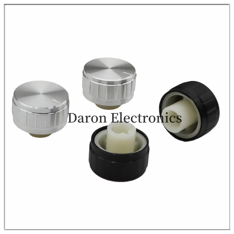 Aluminum alloy rubber core convex handle knob 17*13 tooth holes /D holes 6mm potentiometer code switch rotary adjustment cap