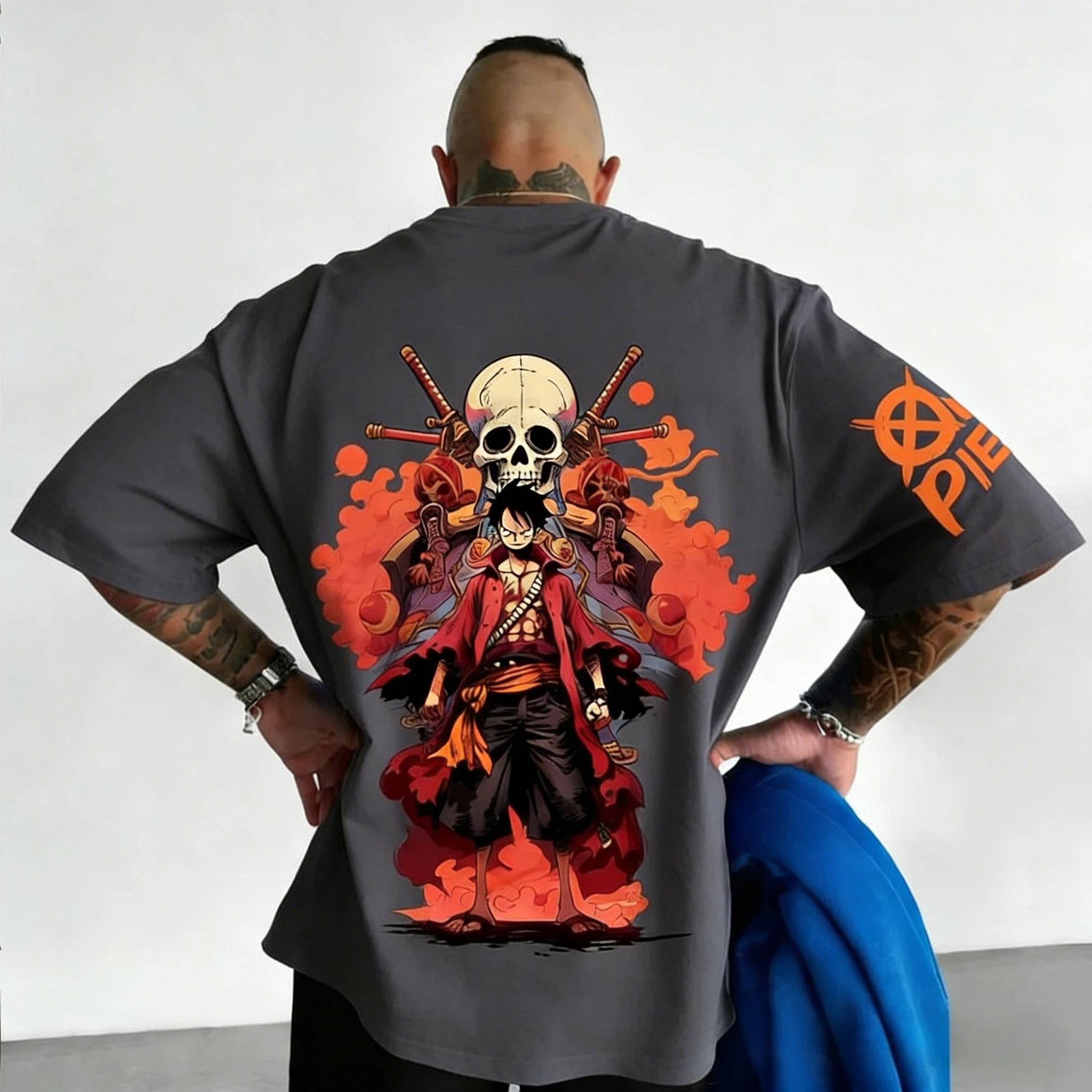 One Piece Japanese Anime Print Cotton T-Shirt Luffy Zoro Men's Casual Short Sleeve Tee Luffy T-shirt Casual Streetwear Tee Tops