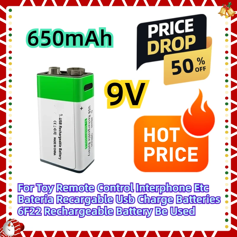 

For Toy Remote Control Interphone Etc Bateria 9v Recargable 9v Usb Charge Batteries 6F22 Rechargeable Battery Be Used