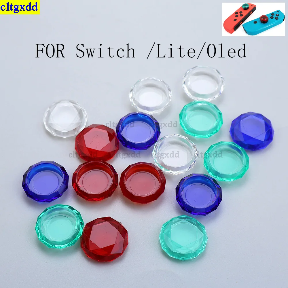 Cltgxdd 2 pezzi è adatto per interruttore NS/Switch Lite joystick in cristallo trasparente con impugnatura per pollice, pulsante di copertura joystick analogico