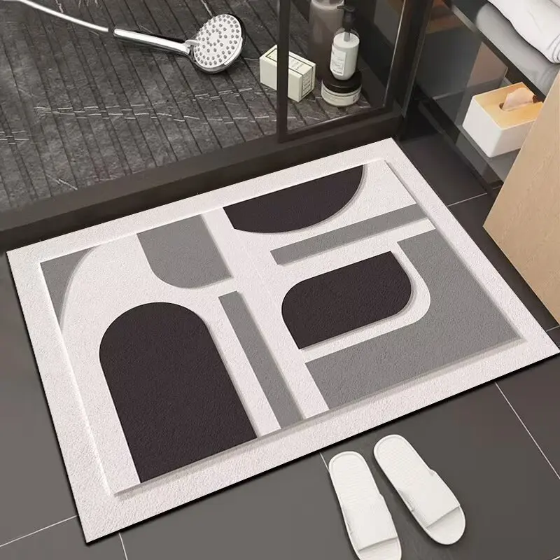 سجادة أرضية ماصة للحمام من طين دياتوم، سجادة غير قابلة للانزلاق لباب دخول الحمام، سجادة أرضية منزلية، سجادة مطبخ قابلة للإجازة سريعة الجفاف #6