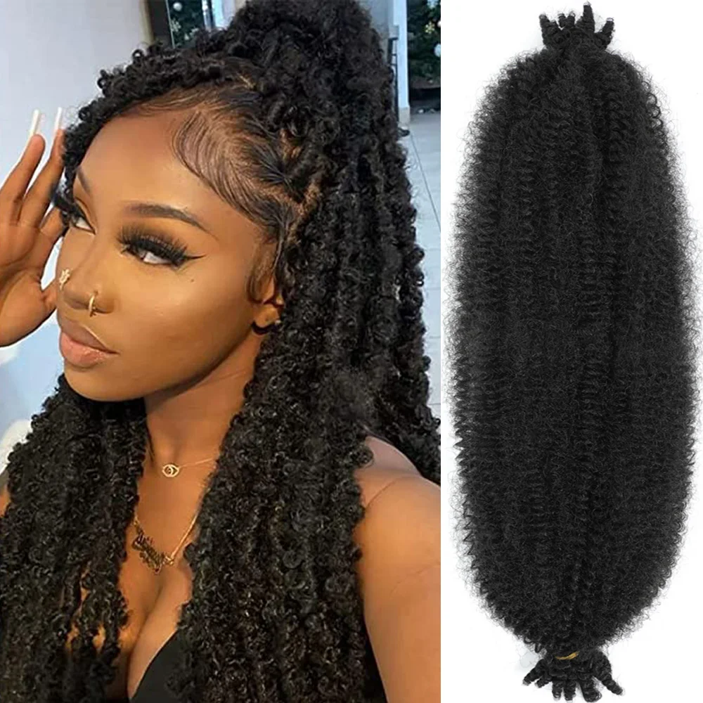 Short to Long Springy Afro Twist Hair Pre-fluffed Spring Twist for Protective Styling Marley Crochet Twist Hair for Black Women