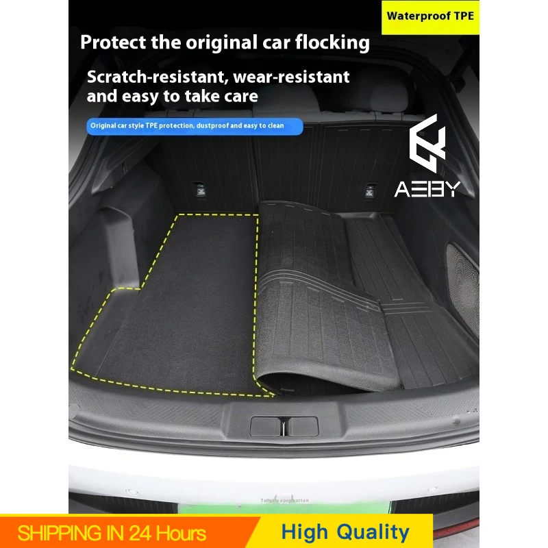 New Car Car TPE Floor Mats For Xpeng MONA M03 2024 Car Floor Pad Trunk Main Pad Backrest Waterproof Non-slip Mat  Interior  Acce