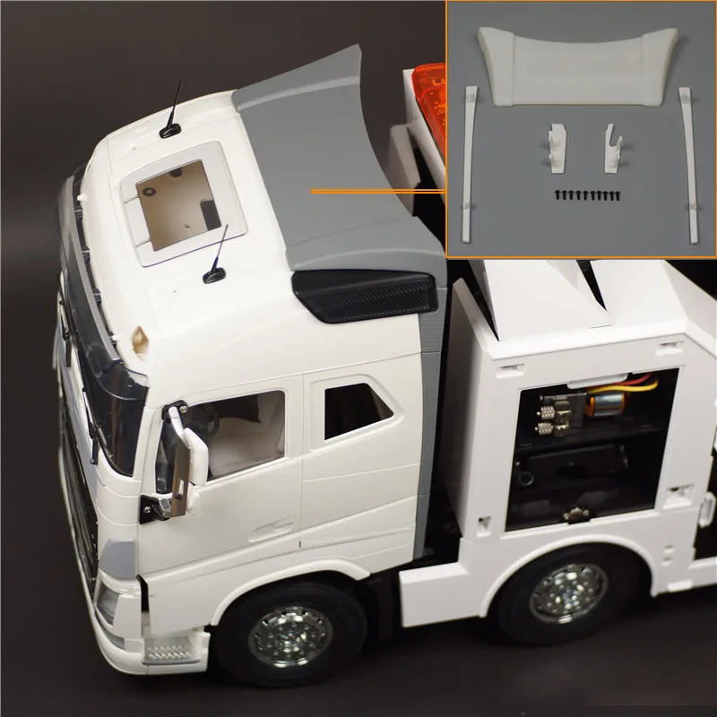 High Roof Narrow Body Spoiler Kit for Tamiya 1/14 RC Truck for VOLVO FH16 750 56360 Car