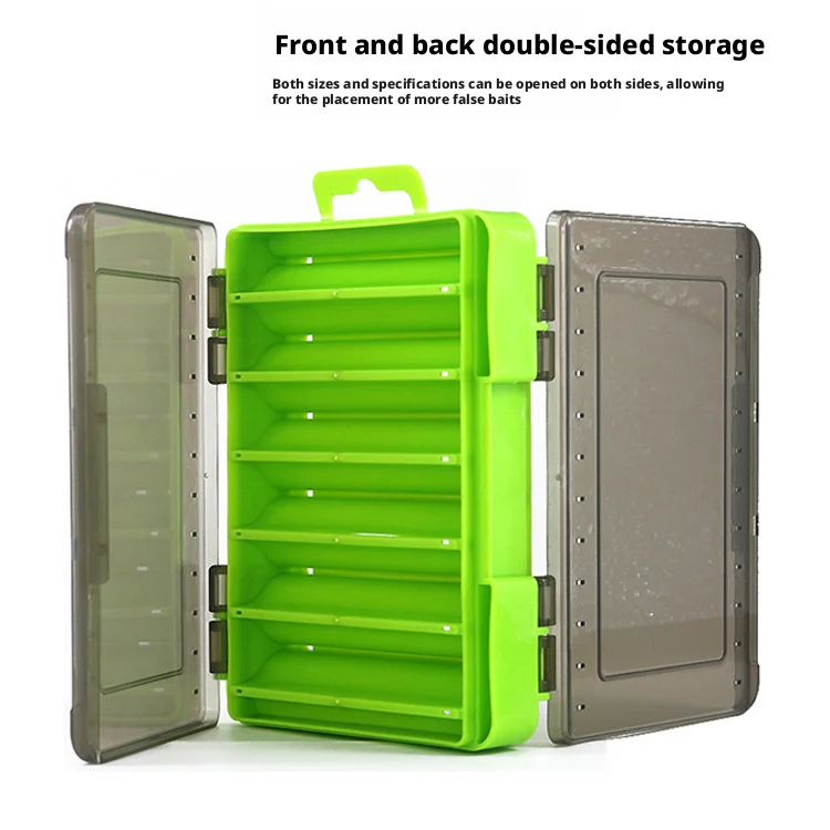 

Double-Sided Compact Tackle Box - Streamline Fishing with Durable, Versatile Organizer for Lures, Hooks, Baits