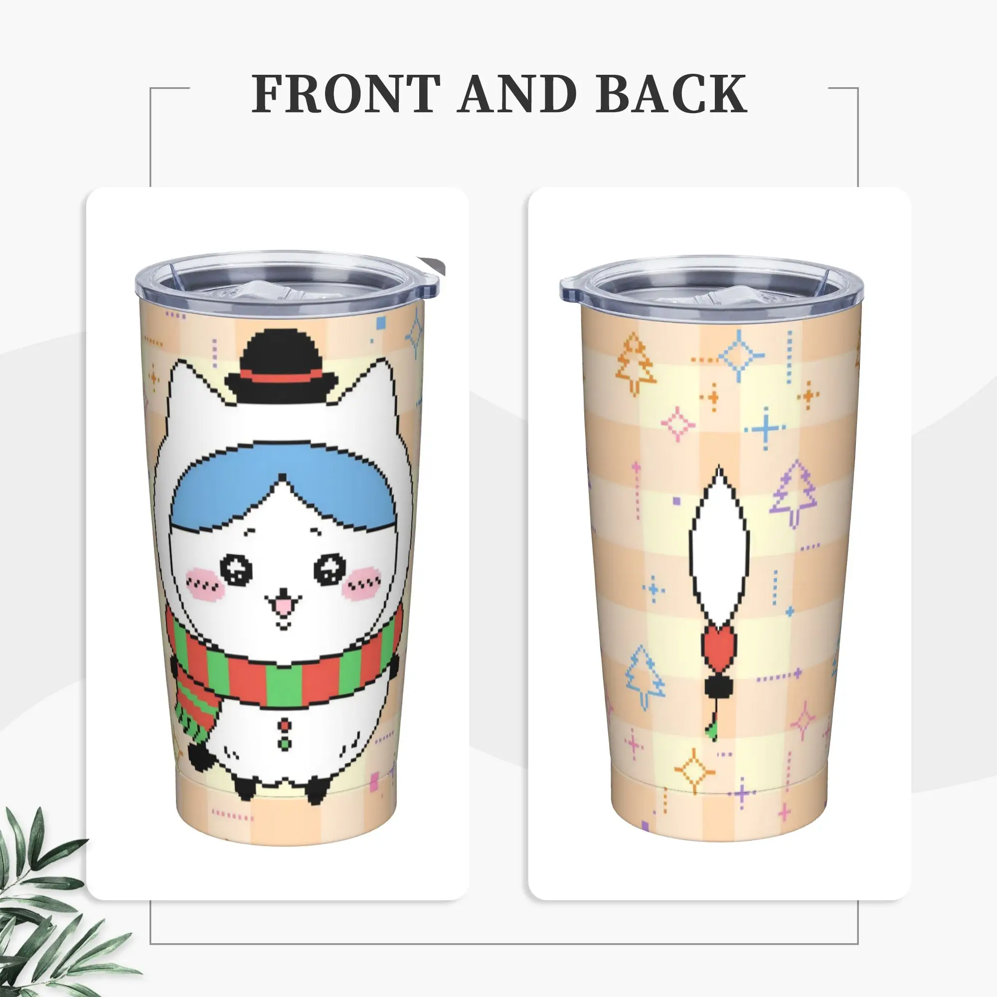 Stainless Steel Tumbler Chiikawas Cute Pixel Thermal Mug  Keep Heat Cold Drink Mugs Cup Driving Water Bottle