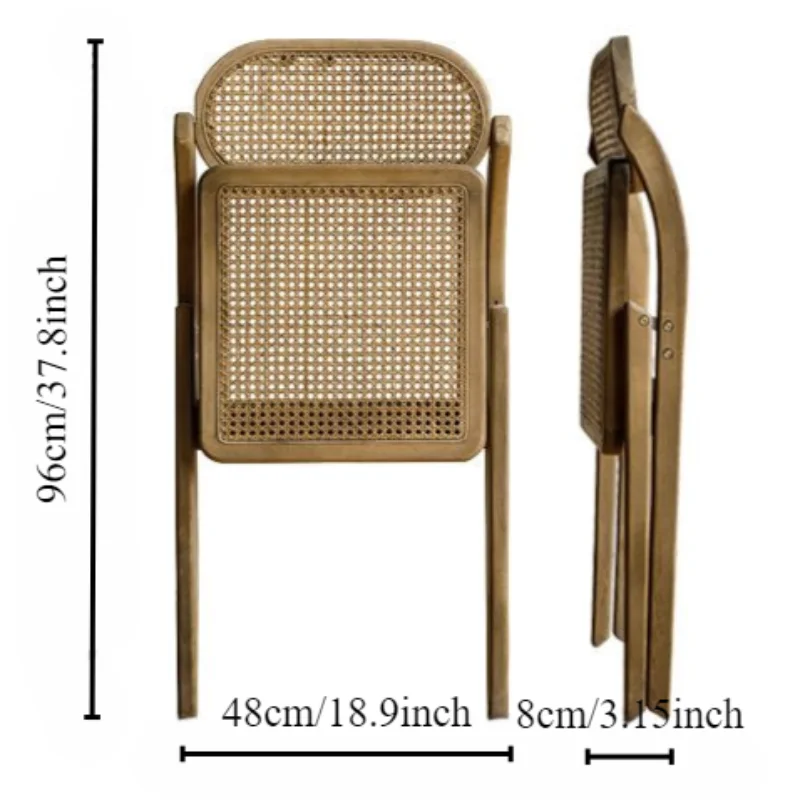 Solid Wood Dining Chairs Modern Luxury Rattan Chair for Living Room Portable Folding Chairs Bedroom Furniture Space Savers