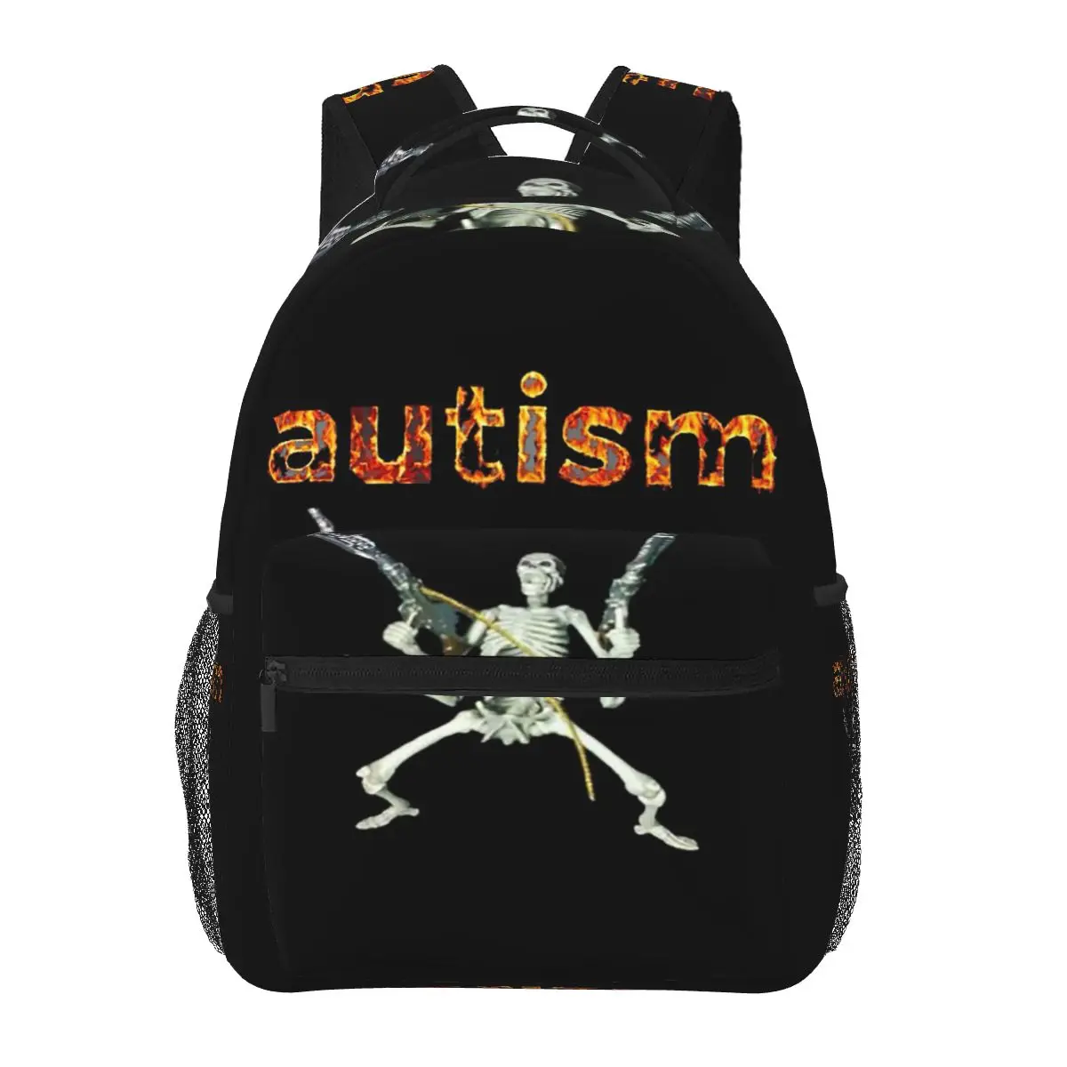 Autistic Skeleton Autism Meme Graphic Student Backpack School Bag Hiking Daypack for Men Women Fashion Bookbag Shoulder Bags