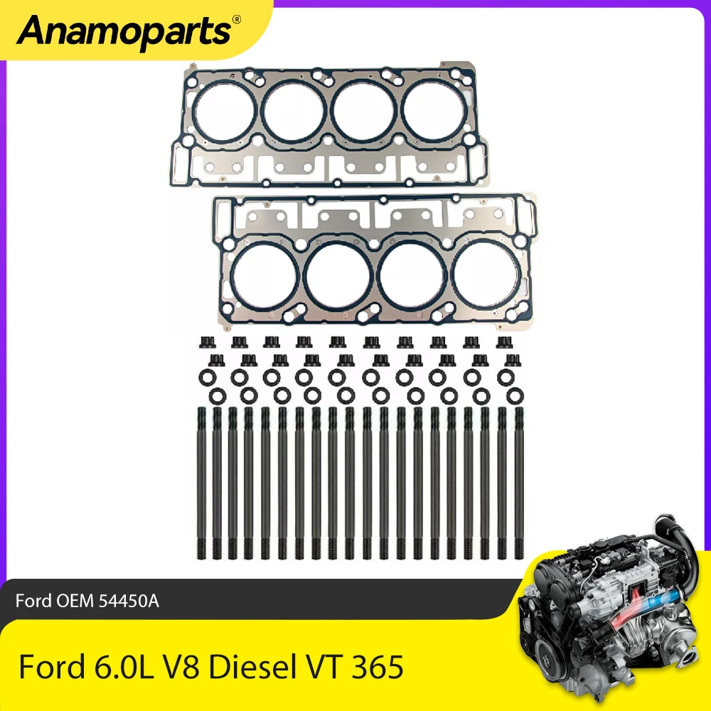 

Детали двигателя, Комплект прокладок для головки, подходит для 6,0 L VT 365 99R4, для Ford F-350, супер-функциональная, л, V8, дизель