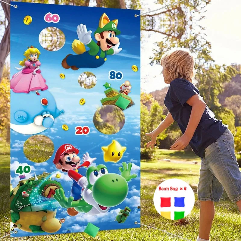 

Аниме Marios, мешок с песком, игра, карнавальная игра, баннер, товары для вечеринок, украшения для детей и взрослых, подарки в помещении и на открытом воздухе