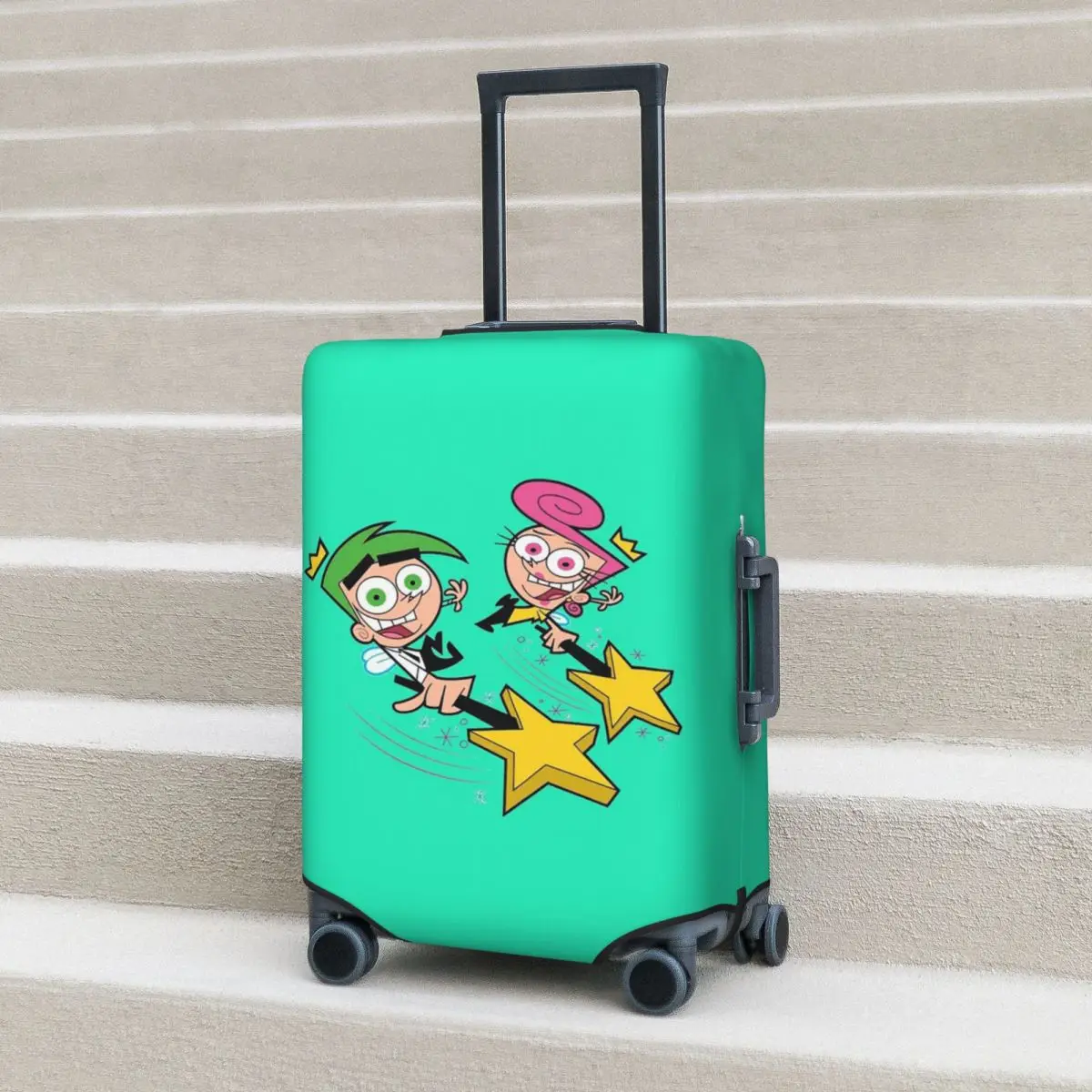 

Fairly Oddparents Cosmo Suitcase Cover Protection Elastic Trip Luggage Protector Covers for 18-32 Inch