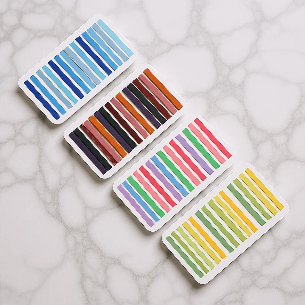 4 set Reading Ultrathin Long Strip Index Strong Adhesion Colorful For Books Notebooks Planners File Folders Divider