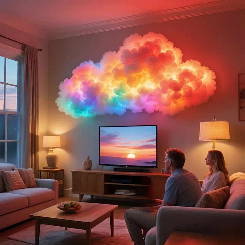 

Светодиодная лампа Cloud LED, 3D-светильник для декора комнаты, меняющий цвет, для игровой комнаты, вечеринок, клубов