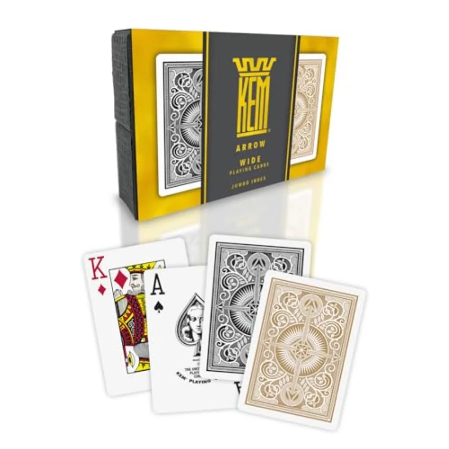 

Arrow Black and Gold Plastic Playing Cards Jumbo Index Poker Size Premium Casino Grade 2 Decks for Professional Gaming HighEnd
