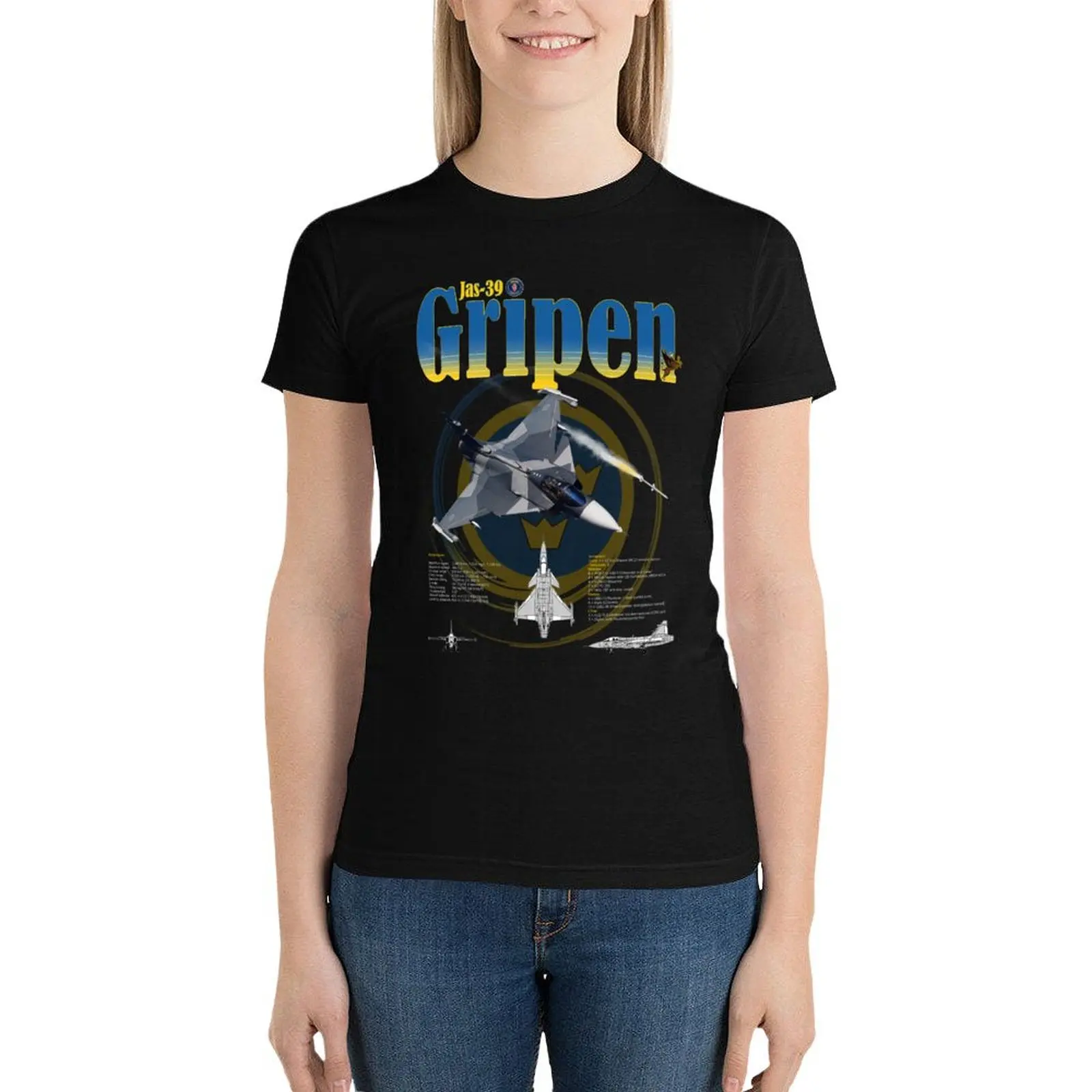 

Saab JAS-39 Gripen - T-Shirt korean fashion female anime clothes Woman fashion