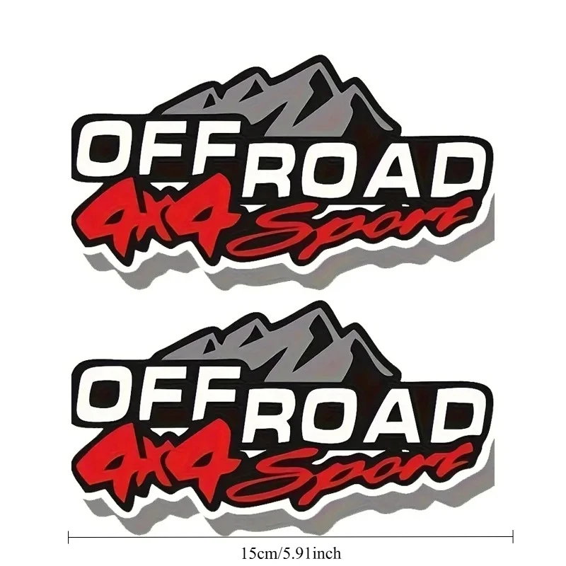 2pcs/set 4X4 Off-Road Sports Vinyl Sticker Adventure Decal for Car Truck SUV ATV Motorcycle Universal Decor