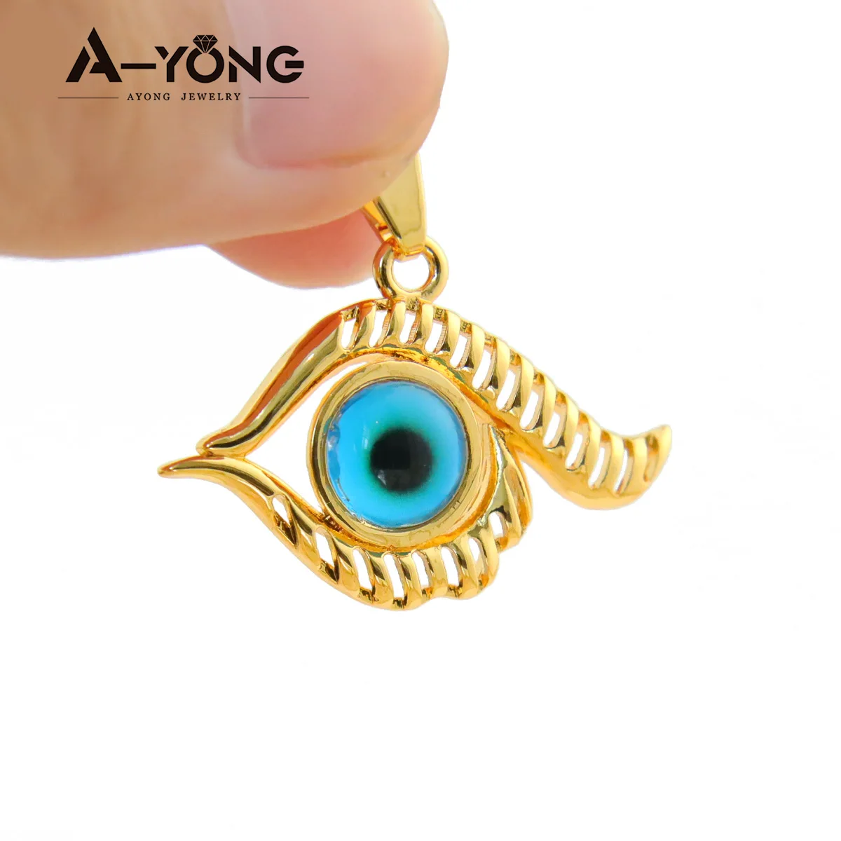 Arabische Mode Quasten-Anhänger 21k Vergoldete Zirkonia-Augen Hip-Hop Halskette Anhänger Dubai Damen Event Party Schmuck Geschenke – Detail 16