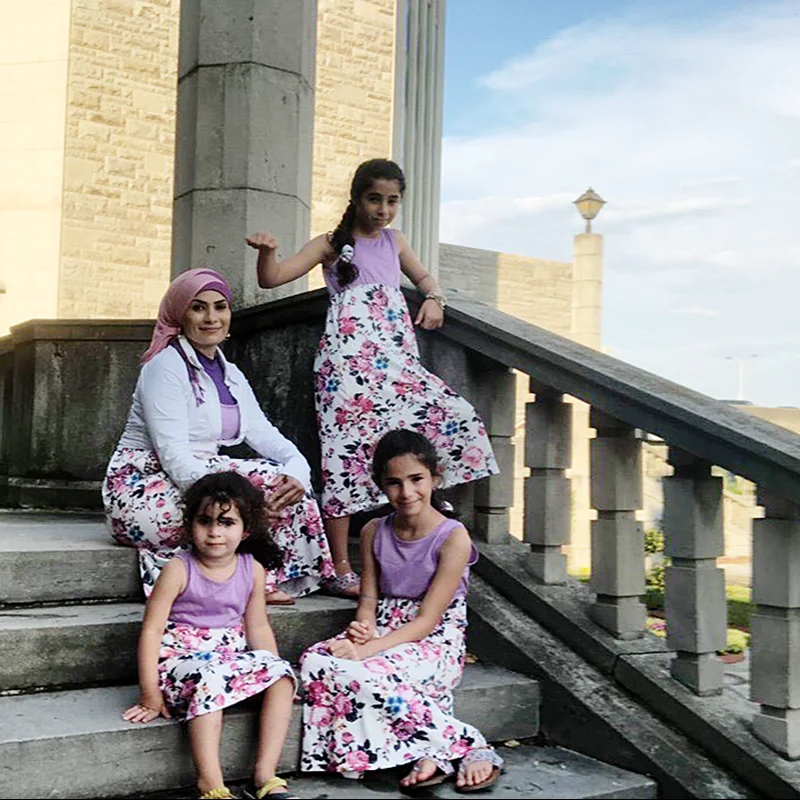 Matching Family Outfits Mother Daughter Dresses Summer Sleeveless Floral Long Dress Mom And Daughter Dres Clothes