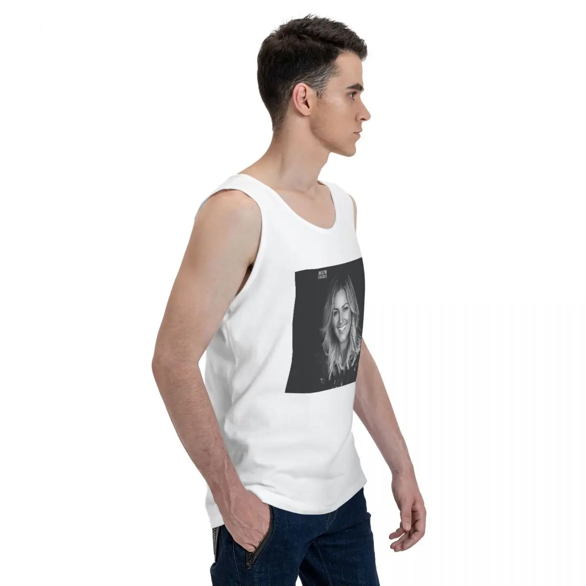 Helene Fische 100% Cotton Men's Sweatshirt Vest Sleeveless Clothing Tees Men Tank Tops T-shirt