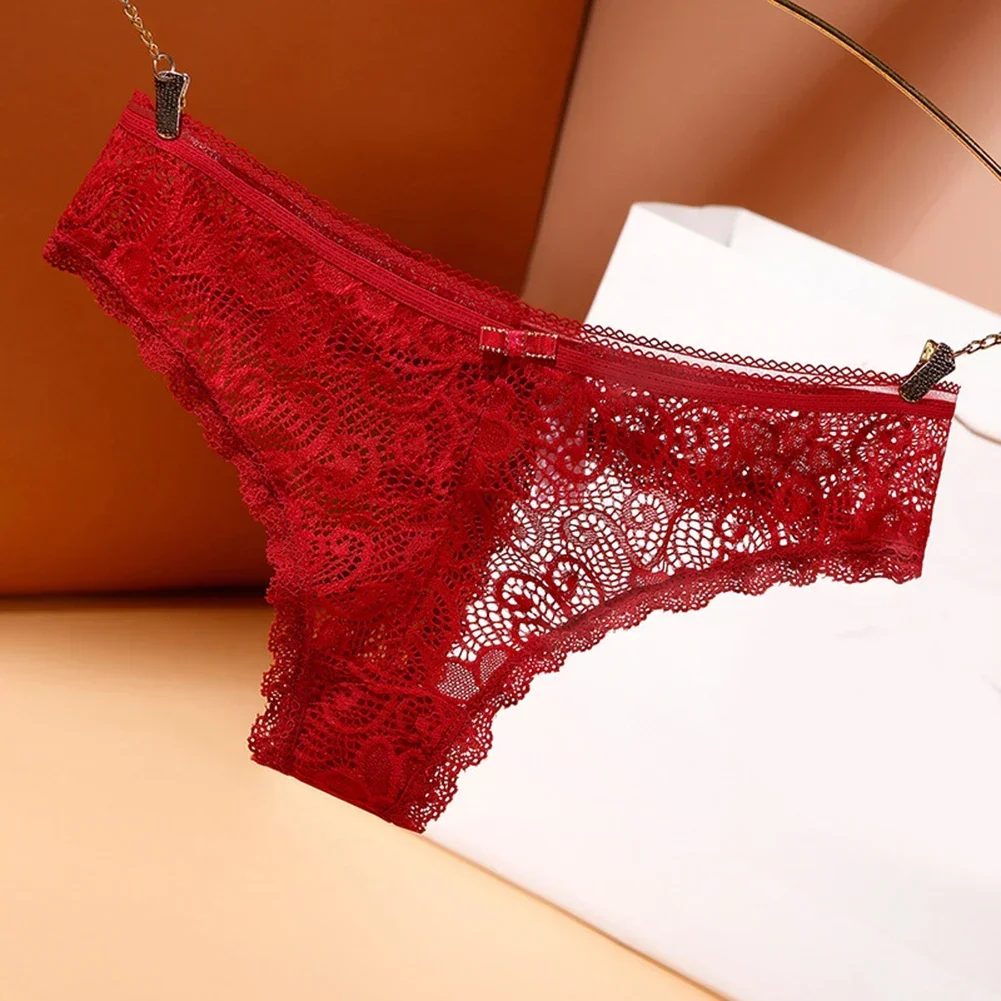 

Elegant Womens Lace Seamless Panties See Though Briefs Underwear G-string Breathable Thongs Female Hipster Lingerie