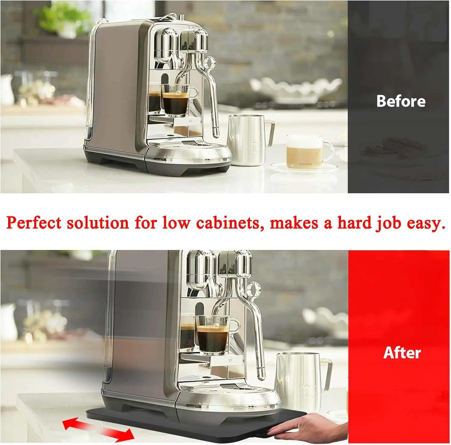

Coffee Maker Sliding Tray,Kitchen Caddy Sliding Tray For Kitchenaid Stand Mixer Coffee Pot Slider Under Cabinet Appliance