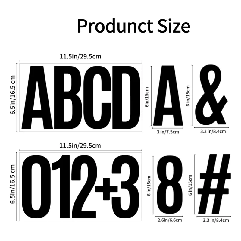 ملصقات AT43-الأبجدية، 20 ورقة 6 بوصة من الفينيل ملصقات أرقام الحروف ذاتية اللصق لصندوق البريد، باب لعلامة أرقام صندوق البريد #6