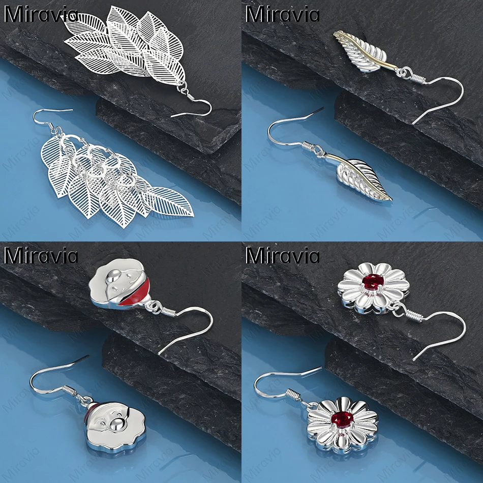 

Miravia 925 Sterling Silver Santa Claus Earrings Cute Charm Woman Holiday Gift Party Jewelry