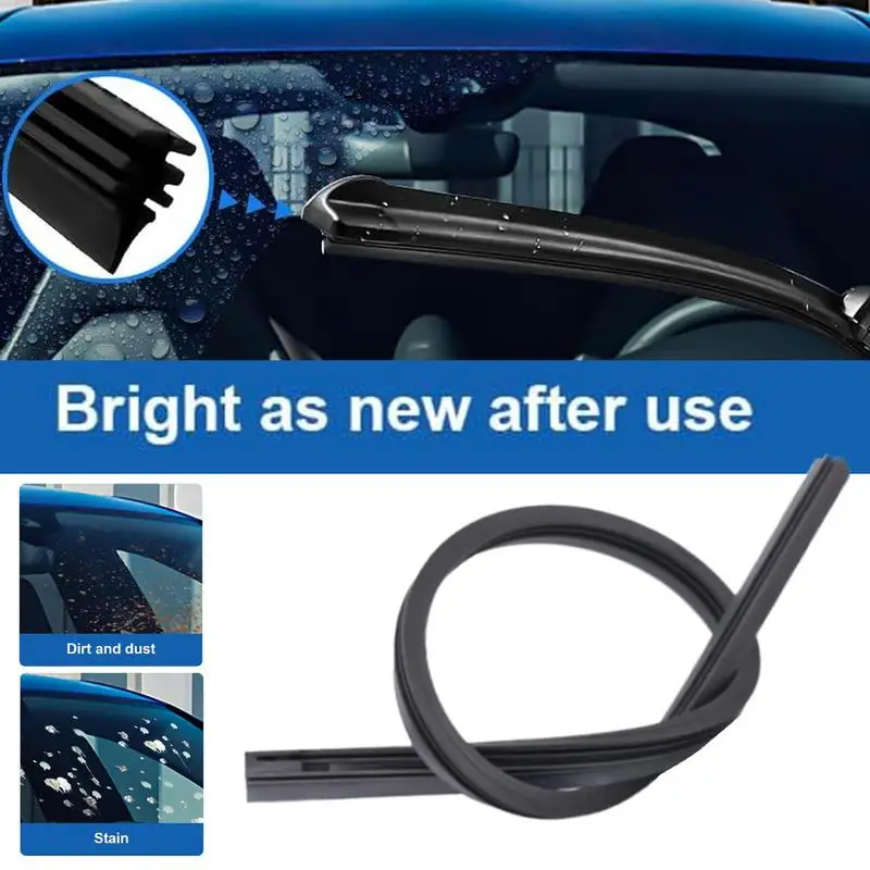 2x 26inch Rubber Strip Silicone Wiper Blade Frameless For Auto Windshield Black Firmly Stable Durable Long Lasting ﻿