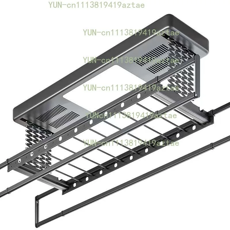 Household Balcony Intelligent Remote Control Drying Rack, 9 Vertical Horizontal Rods with Air Dry Lifting System
