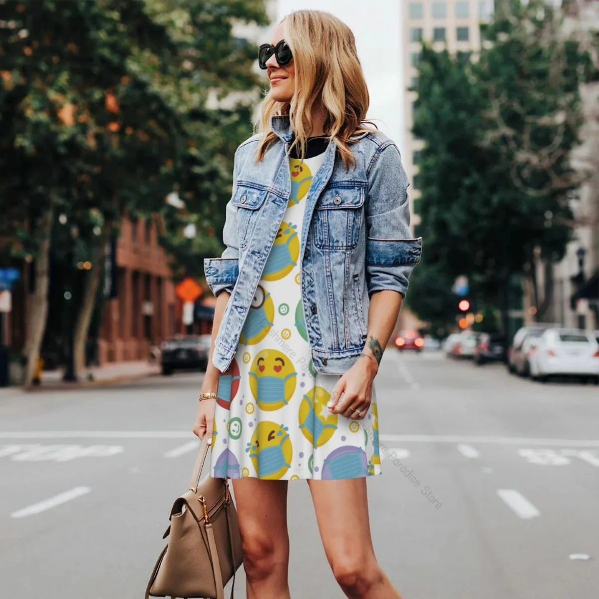 Robes d'été pour femmes, t-shirt de plage, sans manches, virus, Kawaii, décontracté, ample, débardeur, 2025