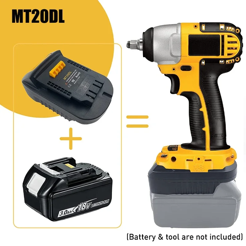 Imagem -05 - Adaptador de Bateria Mt20dl Apto para Makita 18v 20v Ferramentas Elétricas Bateria Li-ion Bl1850 Bl1840 Bl1830 Converter para Dewalt