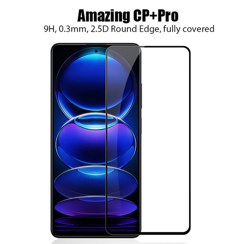 3-PACK Tempered Glass for Xiaomi Redmi Note 12 Pro 4G Plus 5G 12S 12C 12R Screen Protector Fully Cover Edge Black Glass Shield