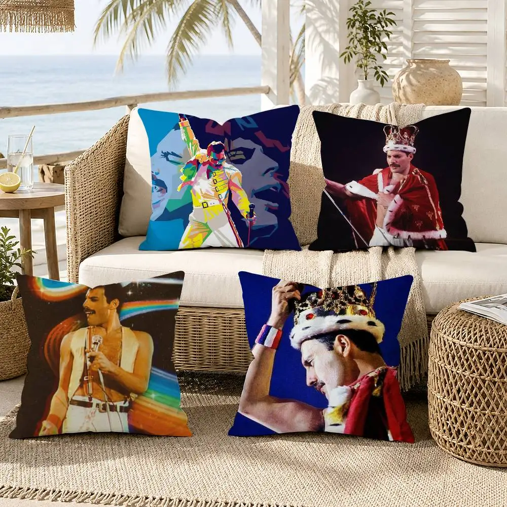 

Freddie Mercury Bohemian Rock Pillow Case for Sofa Living Room Home office Decor Protective Cover