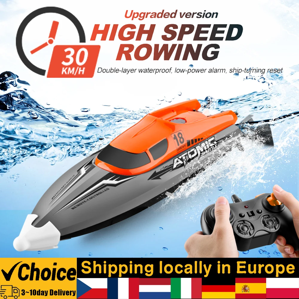 30Km/H High-Speed Remote Control Boat Remote Control Outdoor Water Remote Control Boat Ipv7 Waterproof 4Channel Competition Boat