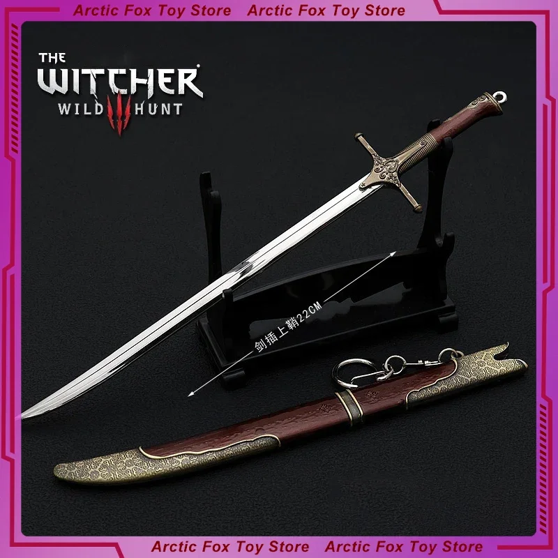 22cm Sword Wild Hunt Iris Weapon Metal Medieval Weapon Keychain Model Game Samurai Weapon Model Birthday Gift Toys for Boys Kids
