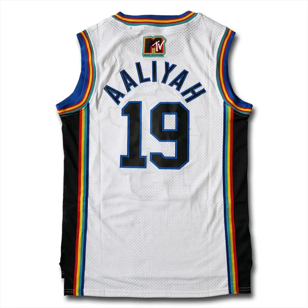 Aaliyah19# Brick Layers CAMBRIDGE 3 White Basketball Jersey Suit Clothes  Halloween Cosplay Jersey Shirts Clothing