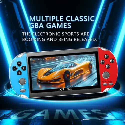 Imagen 2 del producto Consola de juegos portátil X7 Plus de 5,1 pulgadas,Preload 10000 juegos, videojuegos portátiles, salida HDMI y reproductor doble, Arcade clásico Retro