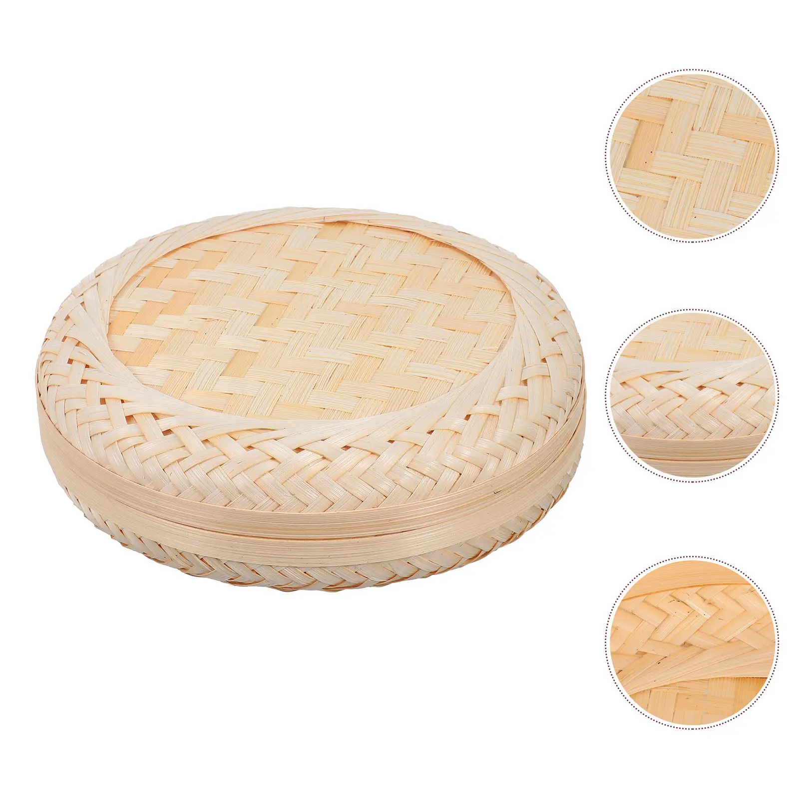 1Pcs Exquisite Bamboo Woven Storage Box Hand Polished Premium Craft Lid Design Decorative Gift Box for Jewelry Flowers Home