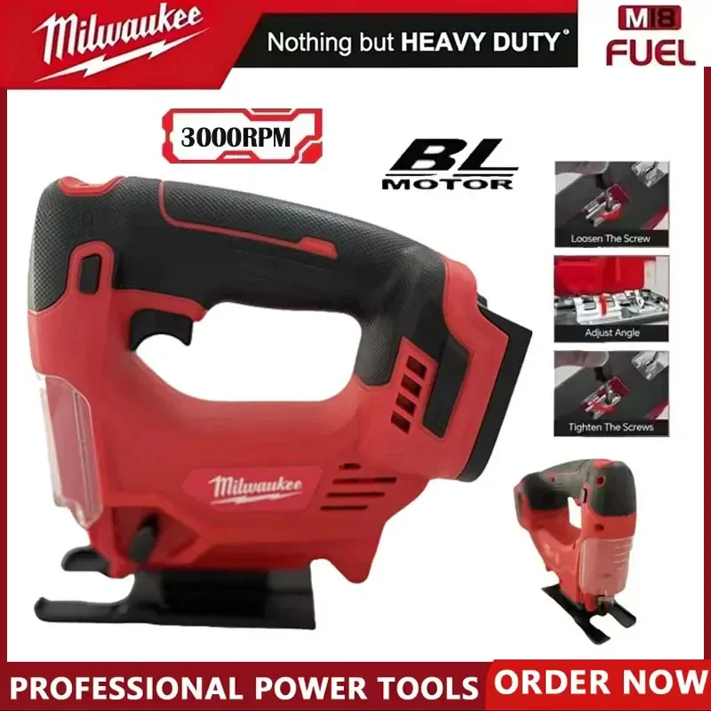 

Аккумуляторный лобзик Milwaukee, портативная многофункциональная пила для резки дерева, деревообрабатывающий инструмент для аккумуляторов 18В