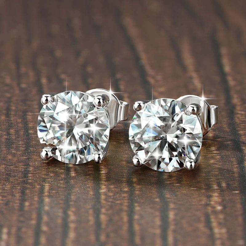 Lnngy 0,3-2CT Moissanit-Ohrstecker für Damen, 14 Karat Gold gefüllt, funkelnder Labor-Diamant-Ohrring mit vier Krallen und Zertifikaten – Detail 9