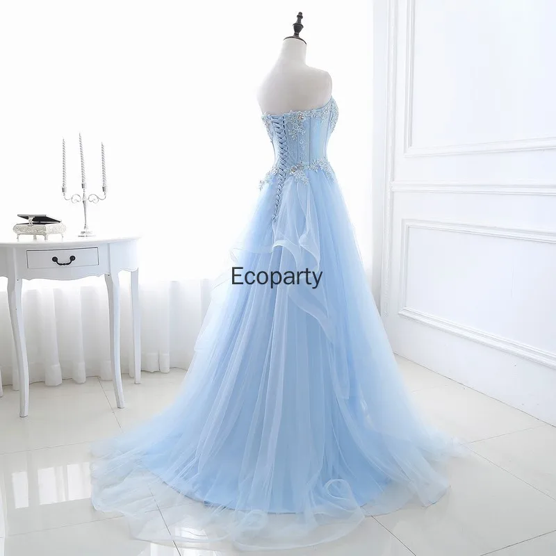 Blue Evening Dress Slim Students' Art Exam Performance Prom Party Performance Temperament Annual Meeting Dinner Host Vestidos