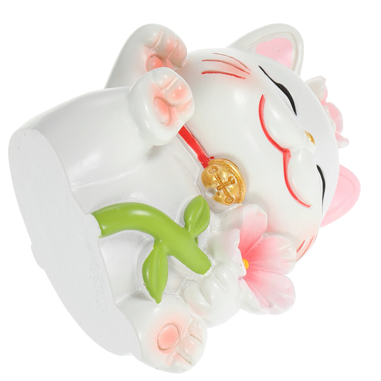 

1pc Cute Resin Fortune Cat Ornament Desktop Decoration Small Auspicious Cat Statue For Home Bedroom Living Room Car