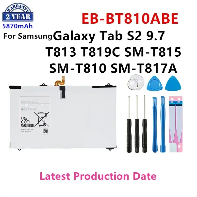 

Brand New EB-BT810ABE 5870mA Tablet Battery For Samsung Galaxy S2 9.7 T815C SM-T815 SM-T810 T817A T813 T819C T815Y +Tools