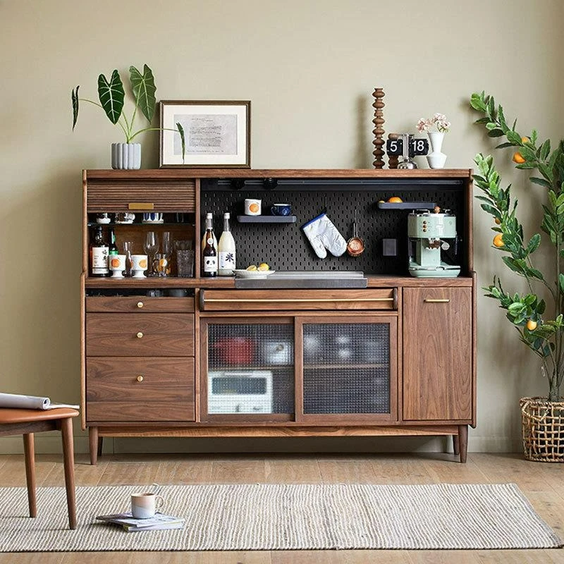 

Customizable solid wood dining side cabinet floor storage simple kitchen multi-functional locker