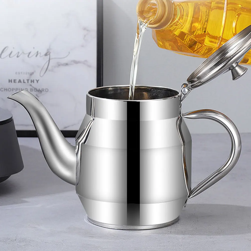 

Kitchen Oil Dispenser Cooking Storage Pot Dispensers Dispensing Bottle Stainless Steel Cooking Reusable Bottle Compact Holder