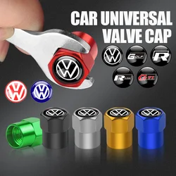 Car Wheel Tire Valve Caps Tyre Rim Stem Covers For Volkswagen VW Golf R Line Polo Tiguan Passat Jetta Touran CADDY Beetle Jetta