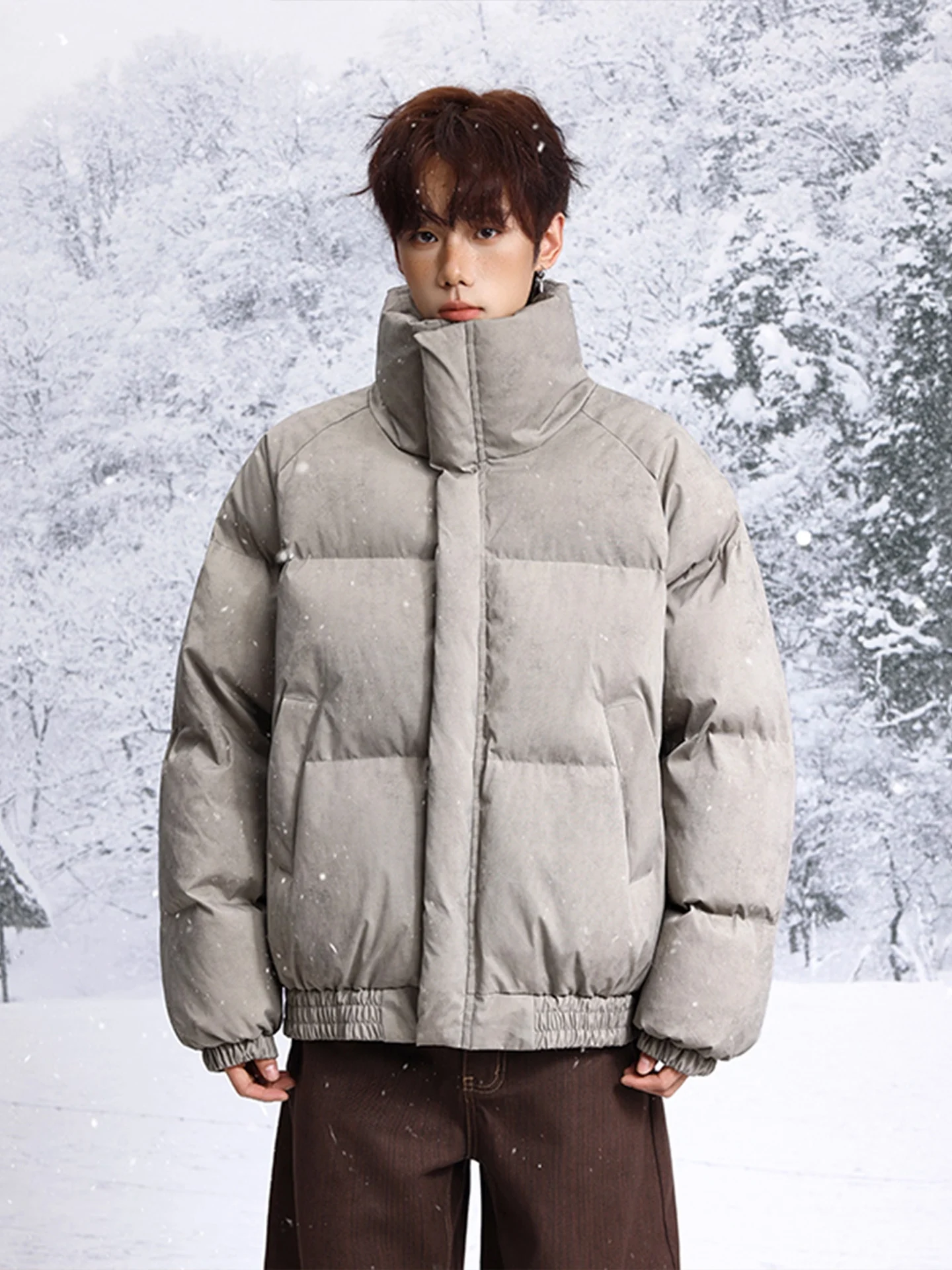 

Мужская теплая хлопковая куртка American Sle Thiened с высоким воротником, зимняя высококачественная универсальная хлопковая верхняя одежда для пар