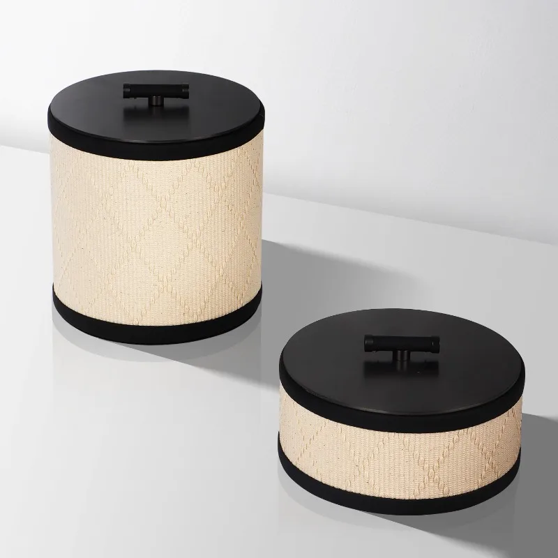 

Ящик для хранения ювелирных изделий, туалетный столик для спальни, органайзер, коробки, простой декор для рабочего стола, круглая шкатулка для драгоценностей, современный домашний орнамент для хранения