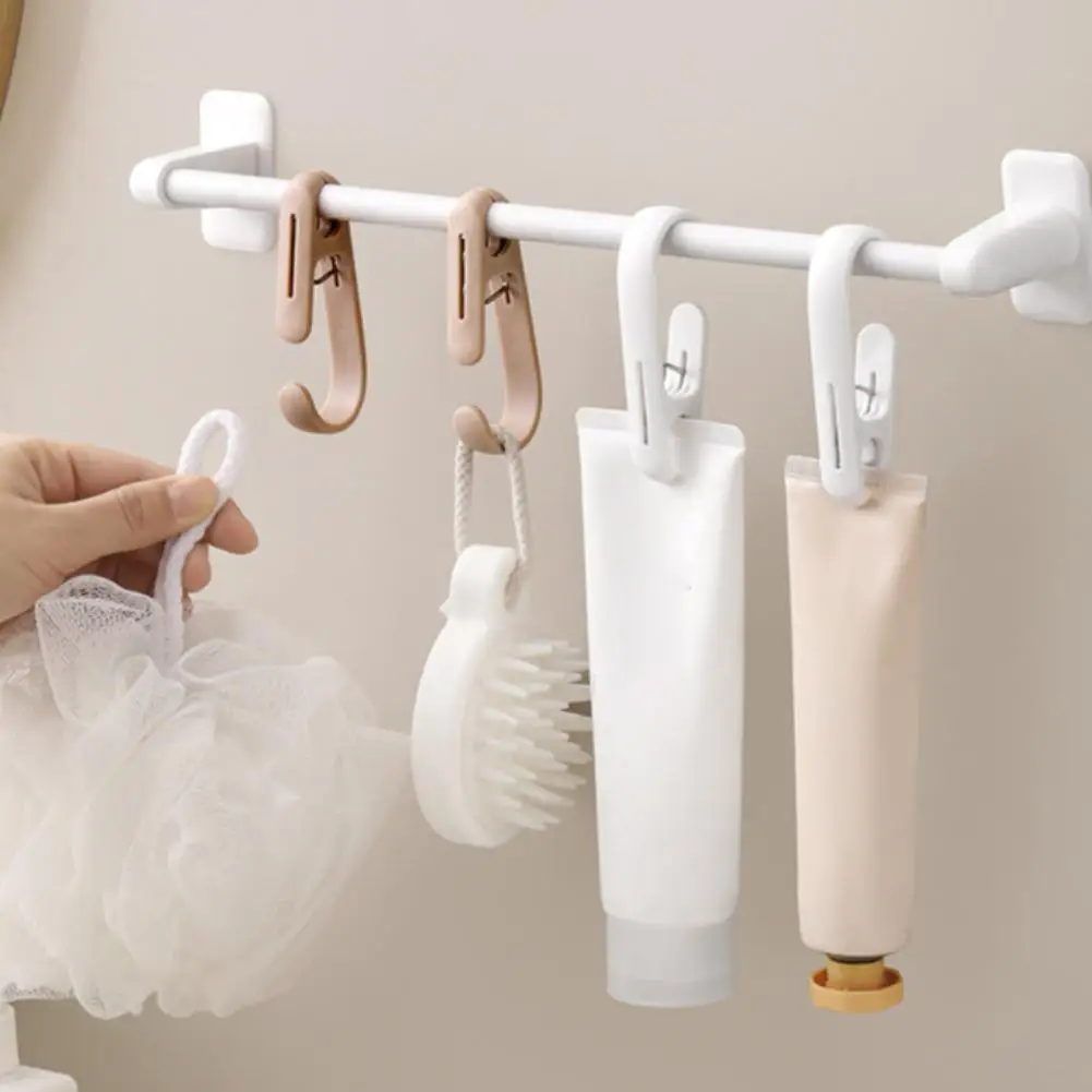 10PCS Multifunctional Hook Clip Kitchen Storage Hook Curtain Clip Household Coat Clips Bathroom Towels Clothes Hanging Clip